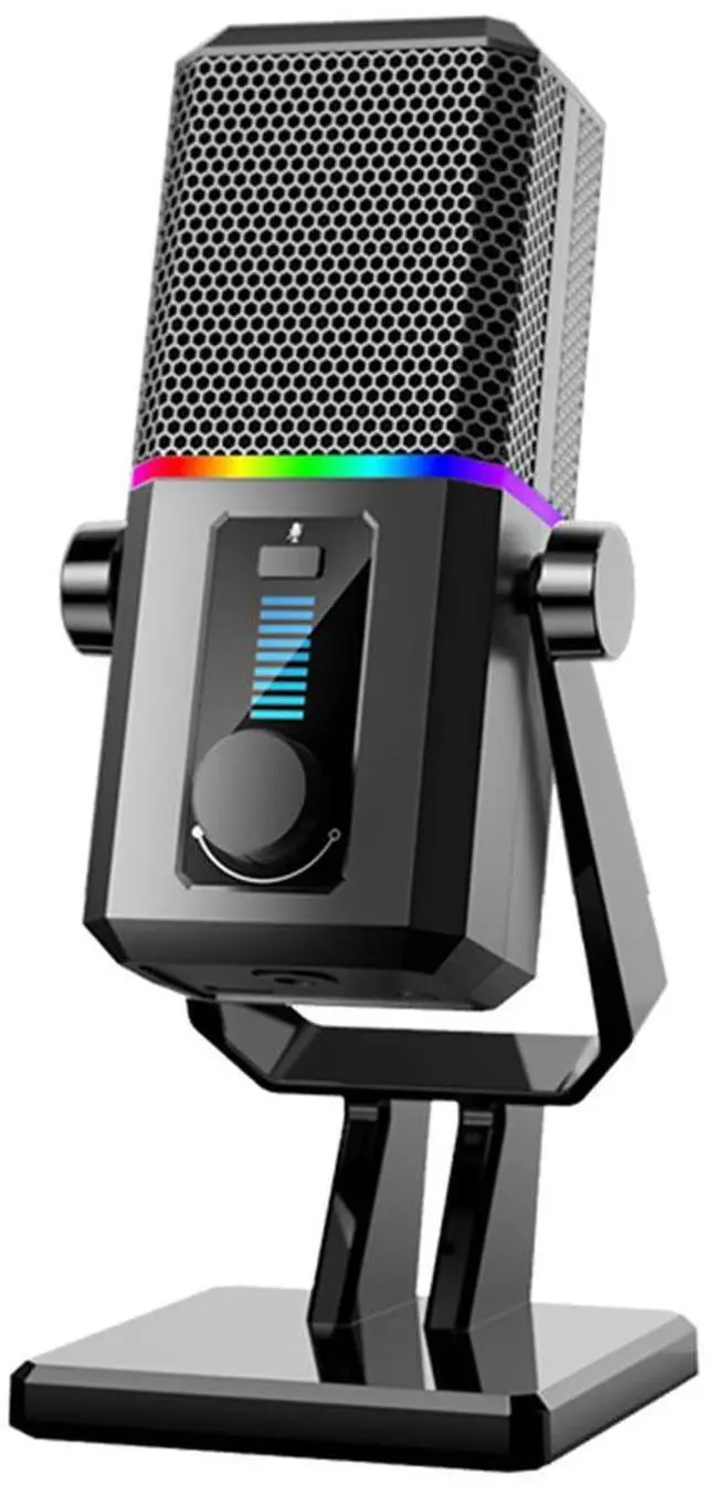 Main image of HK2 Gaming Microphone, USB Dynamic Gaming Microphone for PC, Computer Gaming Streaming Mic with RGB Light, Mute Button, Gain Control, Desktop Podcast Mic for Recording Studio Twitch YouTube