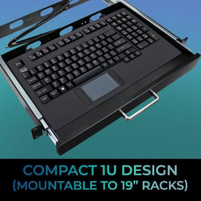 Alt view image 2 of 7 - AKB-425UB - Easytouch Rackmount USB Touchpad Keyboard, Black