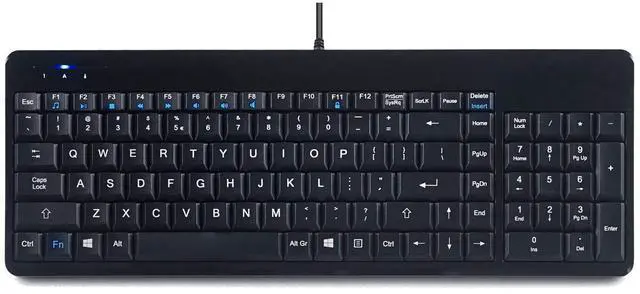 Main image of PERIBOARD-220H US, Wired Compact USB Keyboard with 2 Hubs - Build-in Numeric Keypad - Black - US English Layout, (11506)