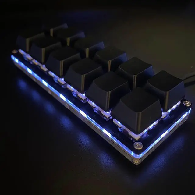 Alt view image 7 of 7 - 12 Key Mechanical Gaming Keyboard One Handed Keypad USB-C Wired OSU Keypad Programmable and Hot Swappable Keyboard.