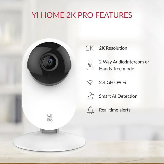 Alt view image 2 of 7 - Home Security Camera, 2.4Ghz Wired Indoor Camera with Person, Vehicle, Animal Smart Detection, Phone App, Compatible with Alexa and Google Assistant 2Packs