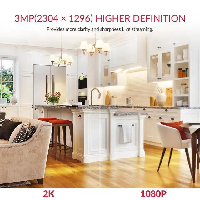 Alt view image 4 of 7 - Home Security Camera, 2.4Ghz Wired Indoor Camera with Person, Vehicle, Animal Smart Detection, Phone App, Compatible with Alexa and Google Assistant 2Packs