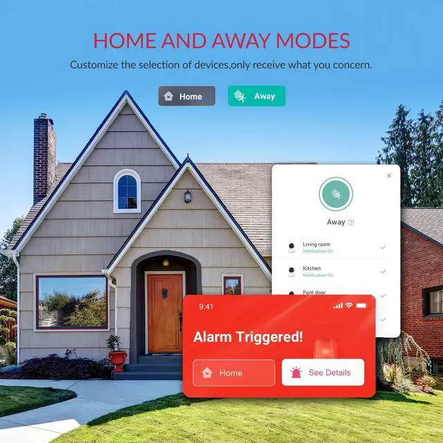 Alt view image 7 of 7 - Home Security Camera, 2.4Ghz Wired Indoor Camera with Person, Vehicle, Animal Smart Detection, Phone App, Compatible with Alexa and Google Assistant 2Packs