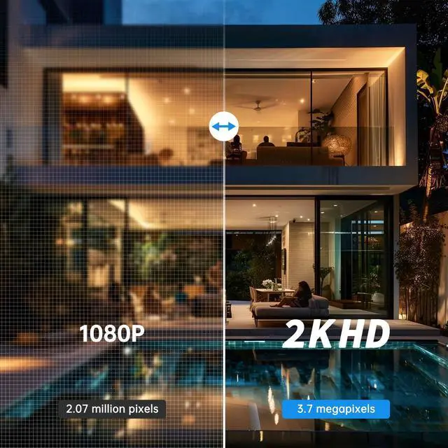 Alt view image 4 of 7 - Light Bulb Security Camera 2 Packs, 5G&2.4GHz 2K Security Cameras Wireless Outdoor 360° PTZ Cameras for Home Security with Color Night Vision, 2 Way Talk, AI Human Detection, Screw in Light Socket