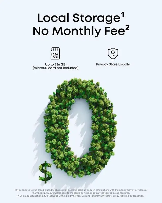 Alt view image 5 of 7 - Wireless Security Camera, Outdoor and Indoor, Magnetic Mount, Color Night Vision, Local Storage, No Monthly Fee, IP67, Supports Solar Panel, White