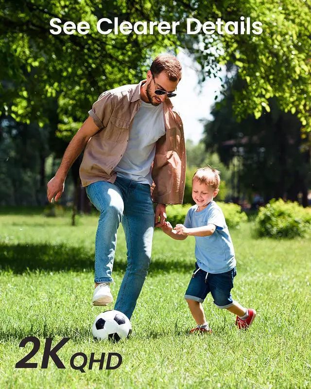 Alt view image 2 of 7 - 2K WiFi Surveillance Security Camera Outdoor/Home/Dome, Pan-Tilt 360° View, 3MP, Motion Detection and Siren, 2-Way Audio,Full Color Night Vision, Waterproof