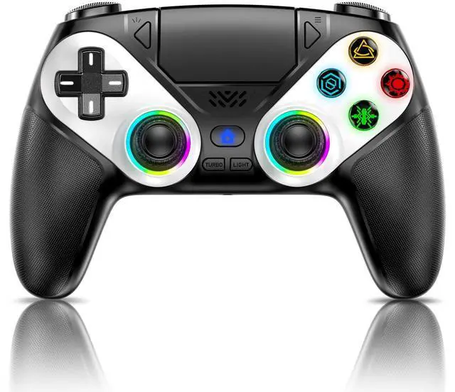 Main image of LED Wireless Controller for PS5, Compatible with PS5 Pro/Slim/PC, Dual Vibration, Macro/Turbo Function, 3.5mm Audio Jack, 6-Axis Motion Contro Gamepad with Speaker