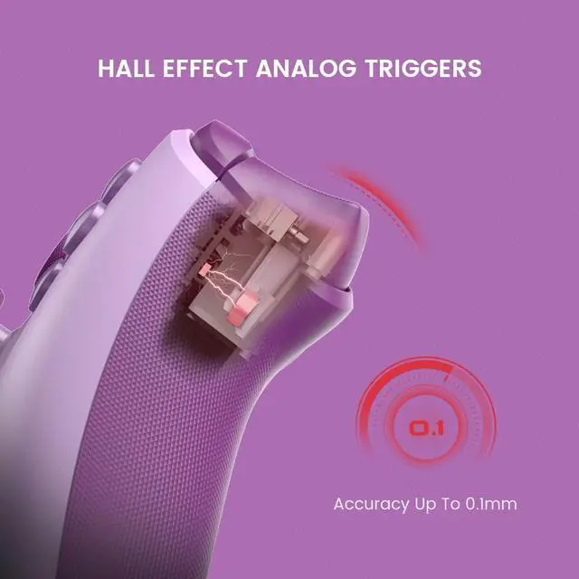 Alt view image 3 of 7 - G7 SE Wired Controller for Xbox Series X|S, Xbox One & Windows 10/11, Plug and Play Gaming Gamepad with Hall Effect Joysticks/Hall Trigger, 3.5mm Audio Jack (Purple)