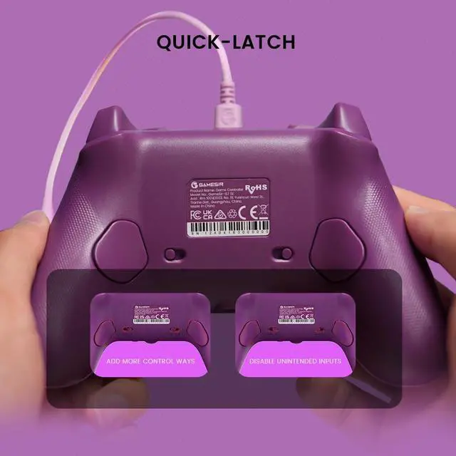 Alt view image 5 of 7 - G7 SE Wired Controller for Xbox Series X|S, Xbox One & Windows 10/11, Plug and Play Gaming Gamepad with Hall Effect Joysticks/Hall Trigger, 3.5mm Audio Jack (Purple)