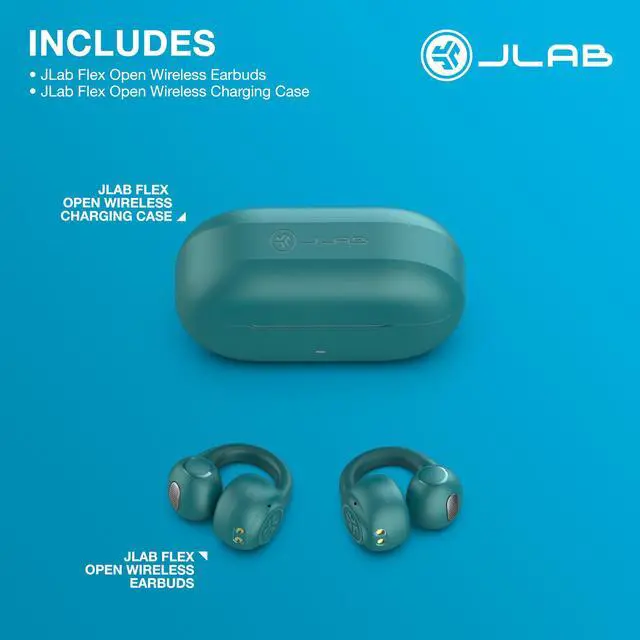 Alt view image 7 of 7 - Flex Open Earbuds, Clip-on Cuff Design, Wireless Open-Ear Audio Freedom Effortless Fit, Safe Listening, Bluetooth Multipoint, Customize with The App, Teal