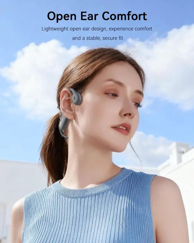 Alt view image 2 of 7 - Bone Conduction Headphones Bluetooth Open Ear Headphones with Mic, Lightweight Bone Conduction Earbuds IPX5 Waterproof Sport Wireless Earphones for Running Cycling Workout