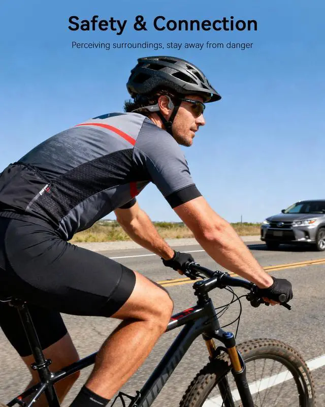 Alt view image 3 of 7 - Bone Conduction Headphones Bluetooth Open Ear Headphones with Mic, Lightweight Bone Conduction Earbuds IPX5 Waterproof Sport Wireless Earphones for Running Cycling Workout