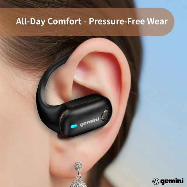 Alt view image 3 of 7 - Open Ear Bluetooth 6.0 Headphones Wireless Earbuds for Running, Workout & Sports, 8H Playtime, Over Ear Secure Fit, Never Fall Out, Dual Drivers, USB-C Charging Case (GEBX-200)