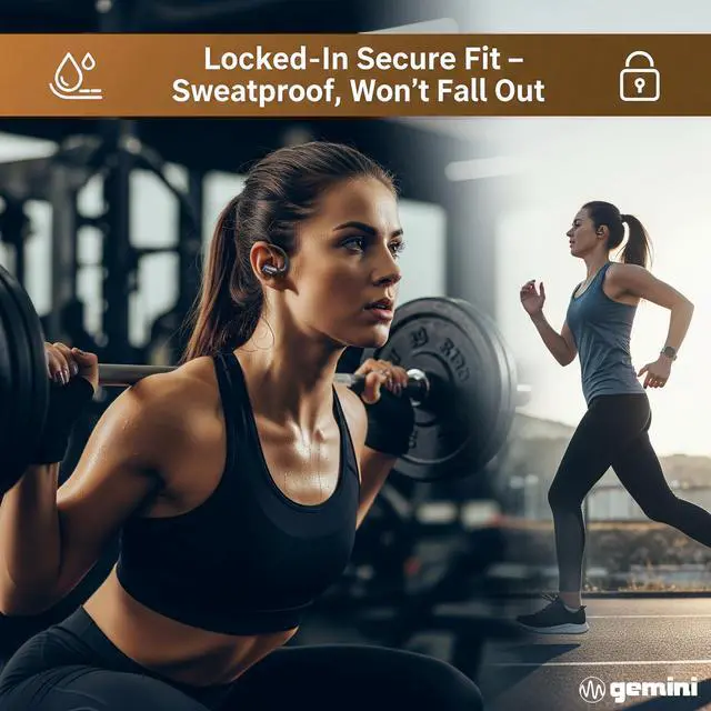 Alt view image 4 of 7 - Open Ear Bluetooth 6.0 Headphones Wireless Earbuds for Running, Workout & Sports, 8H Playtime, Over Ear Secure Fit, Never Fall Out, Dual Drivers, USB-C Charging Case (GEBX-200)