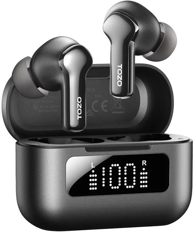 Main image of Hybrid Active Noise Cancelling Wireless Earbuds with 6 Mics AI Clear Call Ear Buds 68H Playtime with LED Display 32 Preset EQs via APP Bluetooth 5.3 IPX8 Waterproof in Ear Headphones