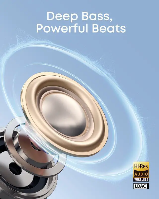 Alt view image 3 of 6 - C50i Open Ear Earbuds, Clip-On Headphones Over Ear for Running Workout, 12mm Drivers Powerful Bass, 28H Playtime IP55 Waterproof, Bluetooth 6.0 Hi-Res, FlexiClip Design by Anker