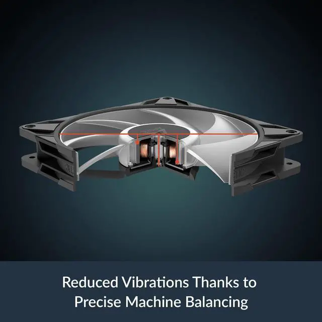 Alt view image 4 of 7 - P14 Pro A-RGB (Black) - Powerful Premium Fan, 140 mm PWM Fan with Y-Cable Splitte, 400-2500 RPM, 0 RPM <5% PWM, 5V Digital RGB, Fluid Dynamic Bearing - Black