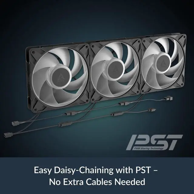 Alt view image 5 of 7 - P14 Pro A-RGB (Black) - Powerful Premium Fan, 140 mm PWM Fan with Y-Cable Splitte, 400-2500 RPM, 0 RPM <5% PWM, 5V Digital RGB, Fluid Dynamic Bearing - Black