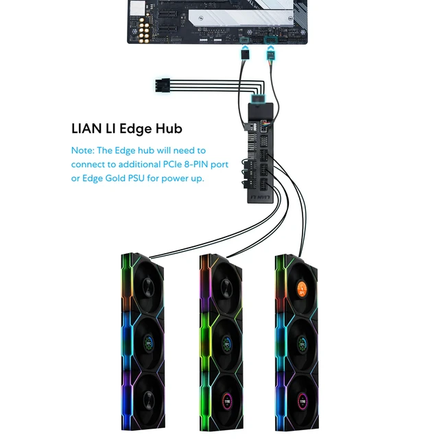 Alt view image 7 of 7 - UNI Fan TL Wireless 140 ARGB PWM Fan, Black (14TL1W1B) | 2.4 GHz Wireless Signal ARGB Fan Control, Dual-Zone Lighting, Fluid Dynamic Bearing, Controller NOT Included & Required
