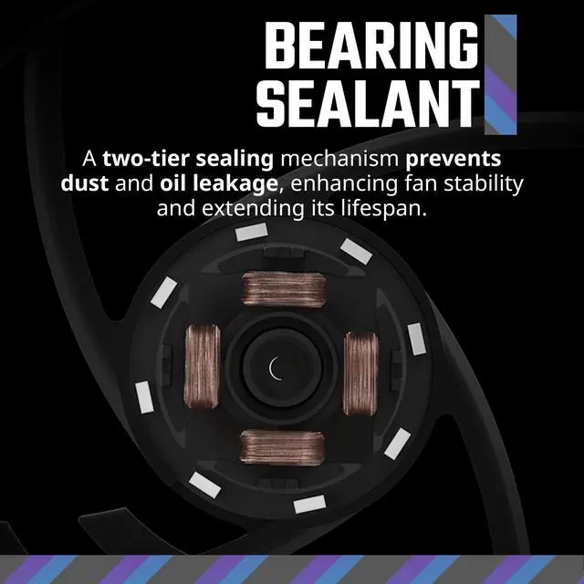 Alt view image 7 of 7 - MF120 Lite 120mm PC Case Fan|Liquid Cooler|Air Cooler 3-Pack, 120mm aRGB Lighting, aRGB Splitter, Dynamic PWM 1,750 RPM, Air Balance Blades, Hybrid | PBT Frame