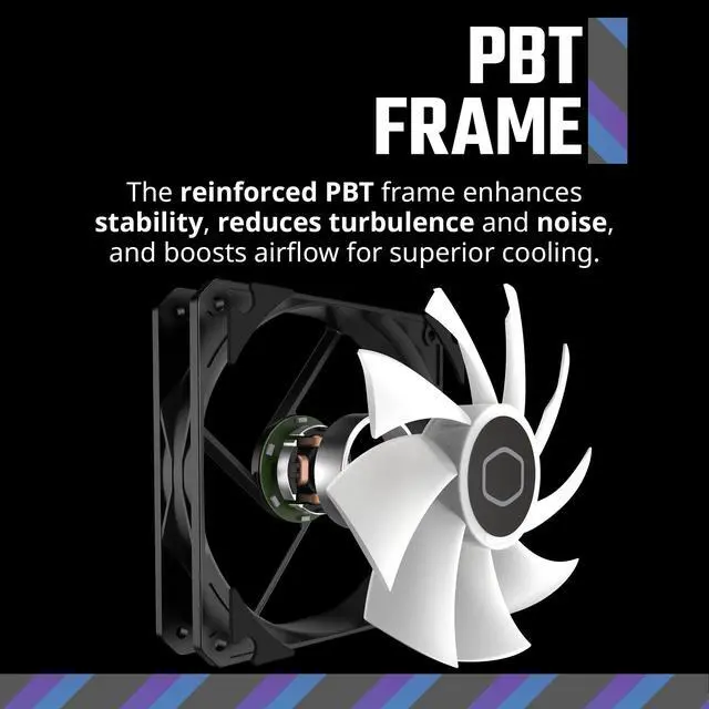Alt view image 6 of 7 - MF120 Lite 120mm PC Case Fan|Liquid Cooler|Air Cooler 3-Pack, 120mm aRGB Lighting, aRGB Splitter, Dynamic PWM 1,750 RPM, Air Balance Blades, Hybrid | PBT Frame