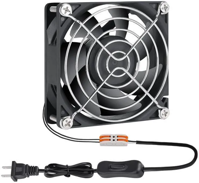 Main image of Muffin Fan 110v 120v 220v 3 inch Fan with AC Plug Electronic Cooling Fan 80mm x 25mm