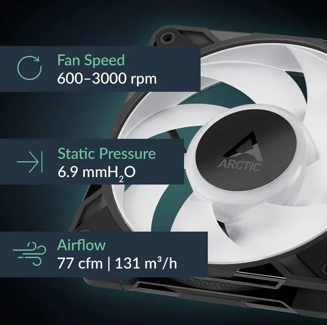 Alt view image 2 of 7 - P12 Pro A-RGB - 3 Pack - Powerful Premium Fan, 120 mm PWM Fan with Y-Cable Splitter, 600-3000 RPM, 0 RPM <5% PWM, 5V Digital RGB, Fluid Dynamic Bearing, 4-Pin - Black