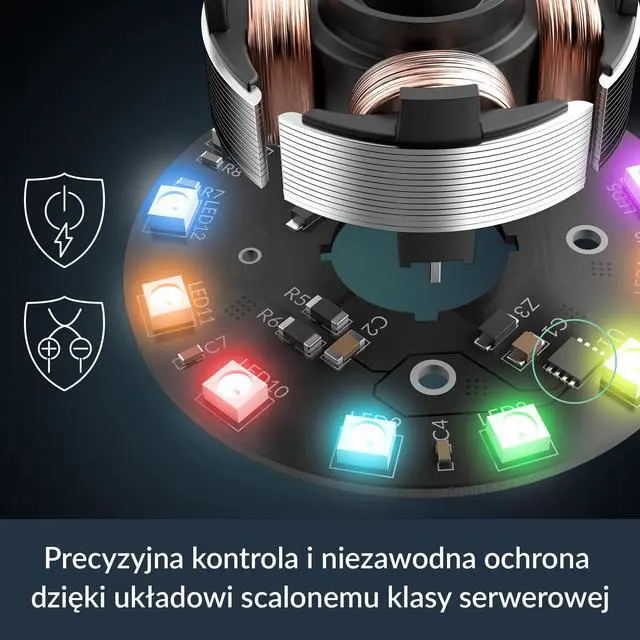 Alt view image 6 of 7 - P12 Pro Reverse A-RGB 3 Pack 120 mm Premium Fan with Reverse Airflow, PWM Fan with Y Cable Splitter, 500-3000 RPM, 0 RPM <5% PWM, 5V Digital RGB, hydrodynamic Bearing, 4-Pin - Black