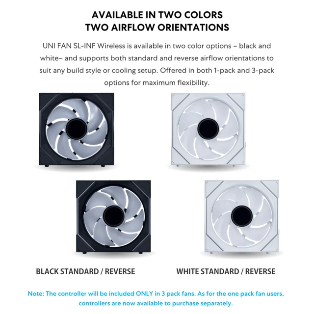 Alt view image 2 of 6 - UNI Fan SL-Infinity Wireless 120-Reverse Blade-Black-12RSLIN1W1B | 2.4 GHz Wireless Signal ARGB Fan Control, Double Infinity Mirror, Controller NOT Included & Required