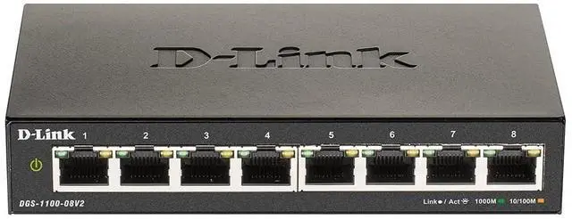 Main image of Ethernet Switch, 8 Port Smart Managed Gigabit Desktop EEE Network Internet (DGS-1100-08V2)