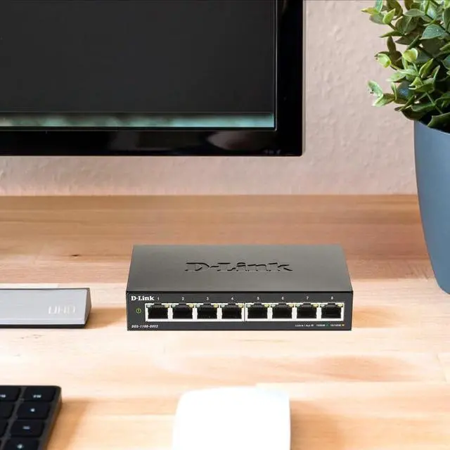 Alt view image 3 of 6 - Ethernet Switch, 8 Port Smart Managed Gigabit Desktop EEE Network Internet (DGS-1100-08V2)