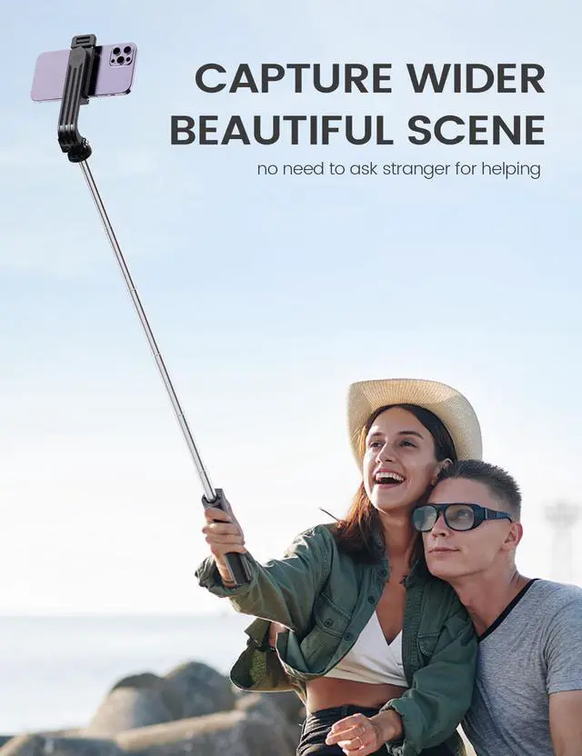 Alt view image 7 of 7 - Selfie Stick Tripod with Remote, Extendable 360° Rotatable Selfie Stick, 41.7" Phone Tripod Stand for Cell Phone Filming Compatible with iPhone Samsung Android Smartphone Gopro