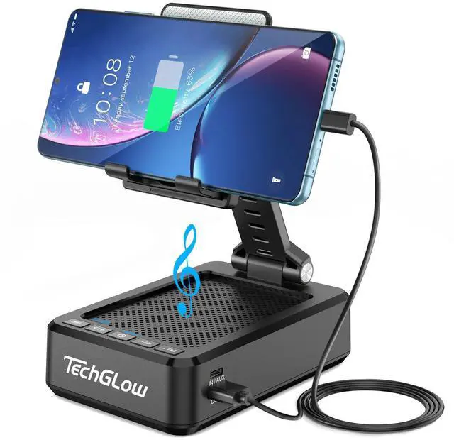 Main image of Foldable Cellphone Stand with Bluetooth Speaker and Charging Function Birthday Gifts for Men Women Mother Father Boy Girl Teens Cool Tech Gadgets