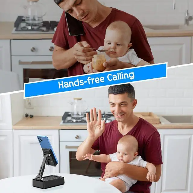 Alt view image 7 of 7 - Foldable Cellphone Stand with Bluetooth Speaker and Charging Function Birthday Gifts for Men Women Mother Father Boy Girl Teens Cool Tech Gadgets