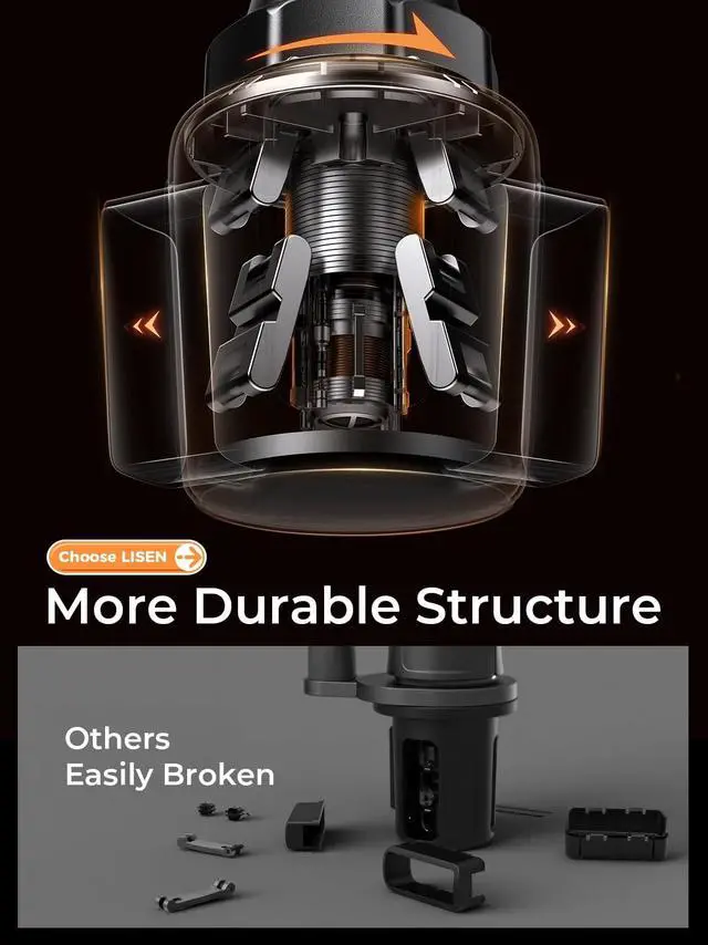Alt view image 6 of 7 - Upgraded Version Cup Holder Phone Holder 360° Adjustable Long Neck Car Phone Mount Golf Cart Phone Holder, Truck Jeep Accessories for iPhone 17 Air Pro Samsung Google and All 4-7'' Phone