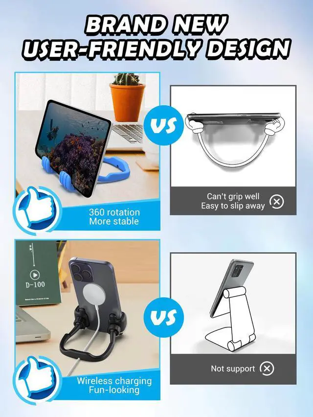 Alt view image 5 of 7 - Easter Basket Stuffers for Teens Boys Girls Him Men Ideas: 2 Pack Thumbs Up Lazy Phone Stand Cell Phone Holder Easter Gifts for Kids Teenage Son Her Women Wife Adults Funny Cool Gadgets