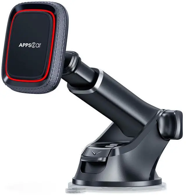 Main image of Magnetic Phone Mount for Car, Dashboard & Windshield Suction Cup Holder with Telescopic Arm, Requires Metal Plate (Included), Universal Fit for iPhone & Android Smartphones