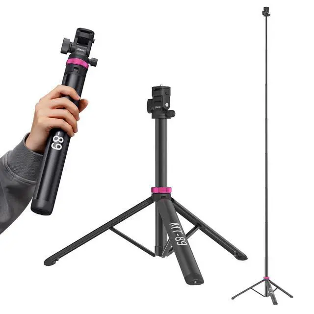 Main image of MT-89 Extendable Tripod Aluminum, 82" Portable Adjustable Light Stand with 1/4" Screw Quick Release, Camera Phone Tripod for Camera Video Light Smartphone, Lightweight for Travel,Up Load 2.2LBS