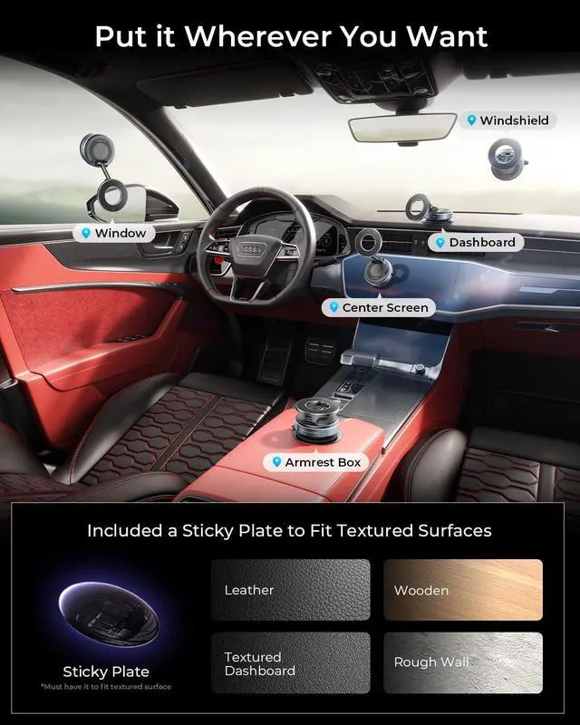 Alt view image 2 of 7 - 2026 Upgraded Phone Holders for Your Car, Magsafe Car Mount Ultra Magnetic, 360° Adjustable Vacuum Suction Camera Shoe Phone Mount, Car Truck Accessories for Men Women for iPhone 17 Pro Max