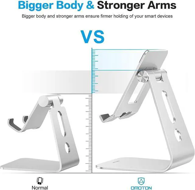 Alt view image 5 of 7 - Adjustable Tablet Stand for Desk, Upgraded Longer Arms for Greater Stability, T2 Tablet Holder with Hollow Design for Bigger Sized Phones and Tablets Such as iPad Pro/Air/Mini, Silver