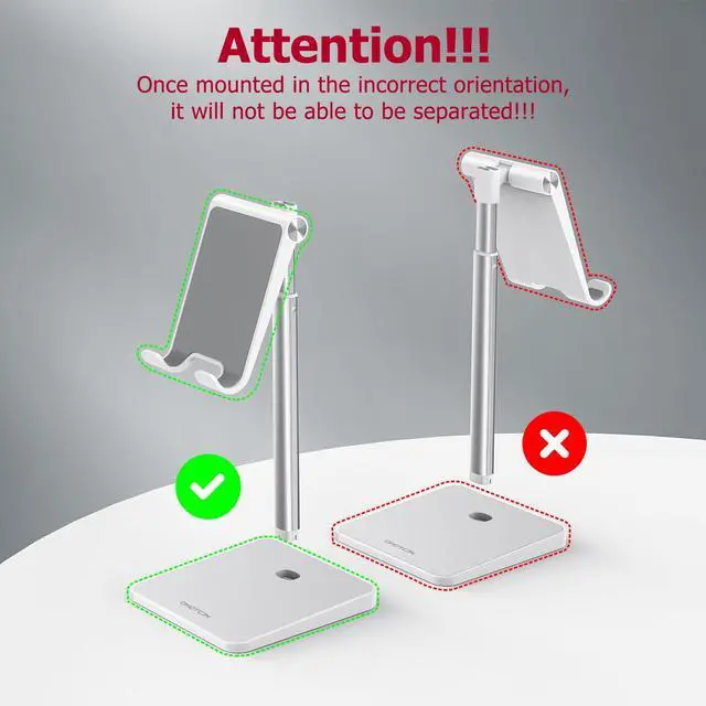 Alt view image 2 of 7 - Cell Phone Stand, Adjustable Angle Height Desk Phone Dock Holder for iPhone Air 17 Pro Max/Plus/XS/XR, Samsung Galaxy S20 / S10 / S9 / S8 and Other Phones (3.5-7.0-Inch),Silver