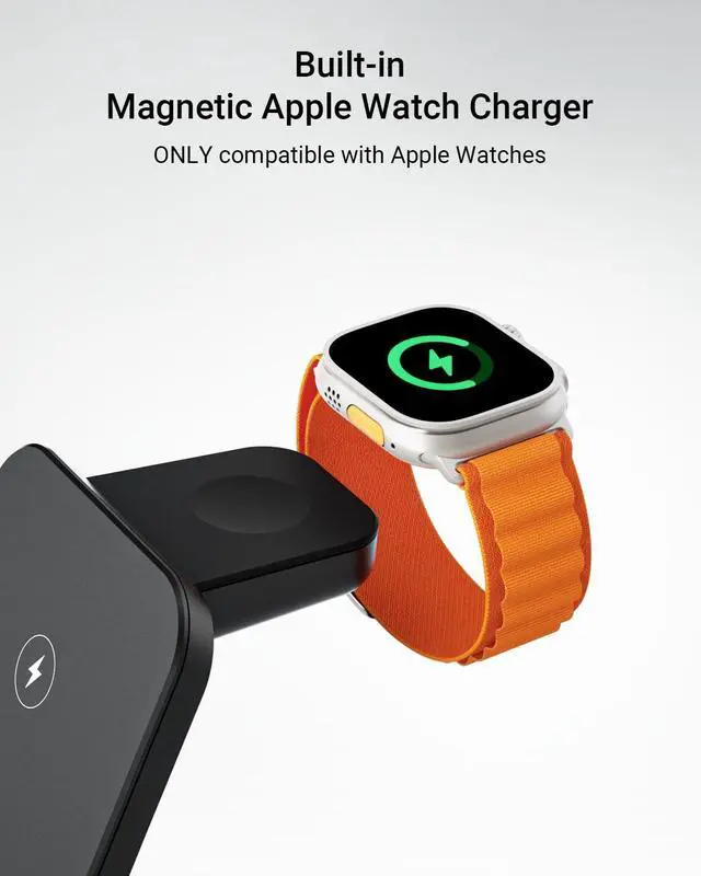 Alt view image 5 of 7 - Wireless Charger for Thick Cases of 10MM/Otterbox/Heavy Duty, 3 in 1 Charging Dock for iPhone 17 16 15 14 Pro Max, Phone Stand Charging Station for Multiple Devices for Apple Watch/AirPods