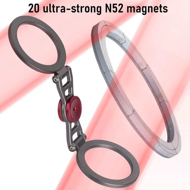 Alt view image 7 of 7 - Magnetic Phone Stand & Fidget Spinner Combo Hands-Free Holder for iPhone 12-17/MagSafe Cases Dual Magnetic Rings, Strong Adhesion, Stress Relief Accessory for Home/Office/Travel/Gym