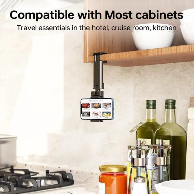 Alt view image 5 of 7 - Universal Airplane Phone Holder, in Flight Travel Essentials Phone Holder Mount with Multi-Directional 360° Rotation, Travel Must Haves Handsfree Phone Stand for Flying, Home, Office