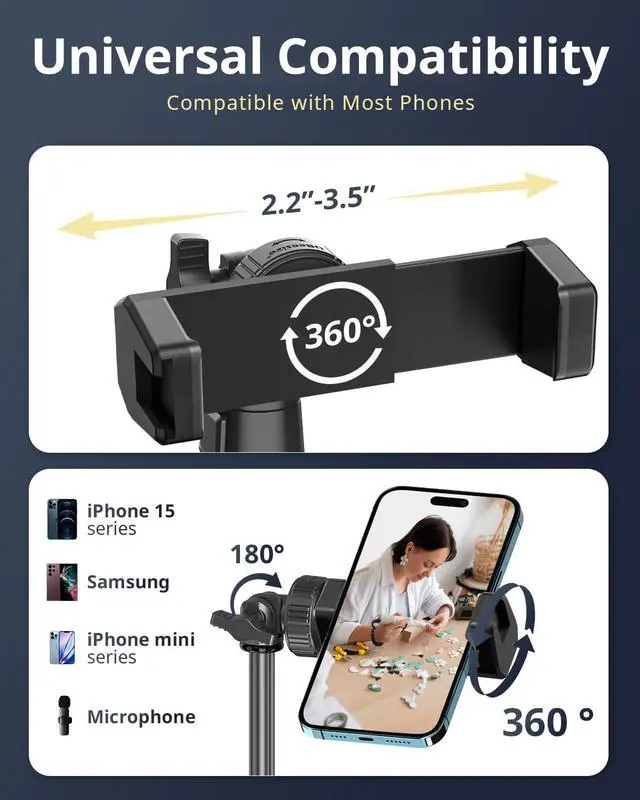 Alt view image 6 of 6 - 12'' Selfie Ring Light with 62 Tripod Stand for Video Recording, Live Streaming(YouTube, Instagram, TIK Tok), Compatible with Phones, Cameras and Webcams