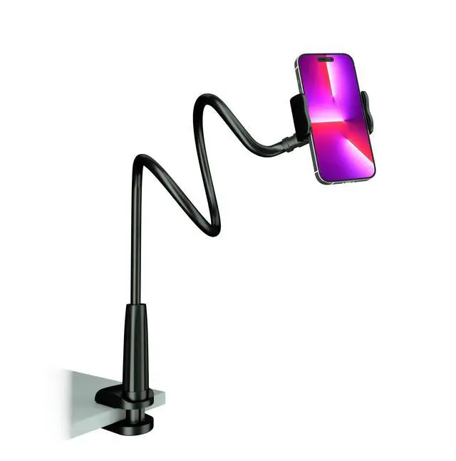 Main image of Phone Holder for Bed, Gooseneck Phone Holder for Desk, Cell Phone Mount with Flexible Long Arm, Compatible with iPhone 17/16 Pro Max, 15, 14, and Other 3.57" Devices