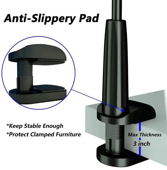 Alt view image 5 of 7 - Phone Holder for Bed, Gooseneck Phone Holder for Desk, Cell Phone Mount with Flexible Long Arm, Compatible with iPhone 17/16 Pro Max, 15, 14, and Other 3.57" Devices