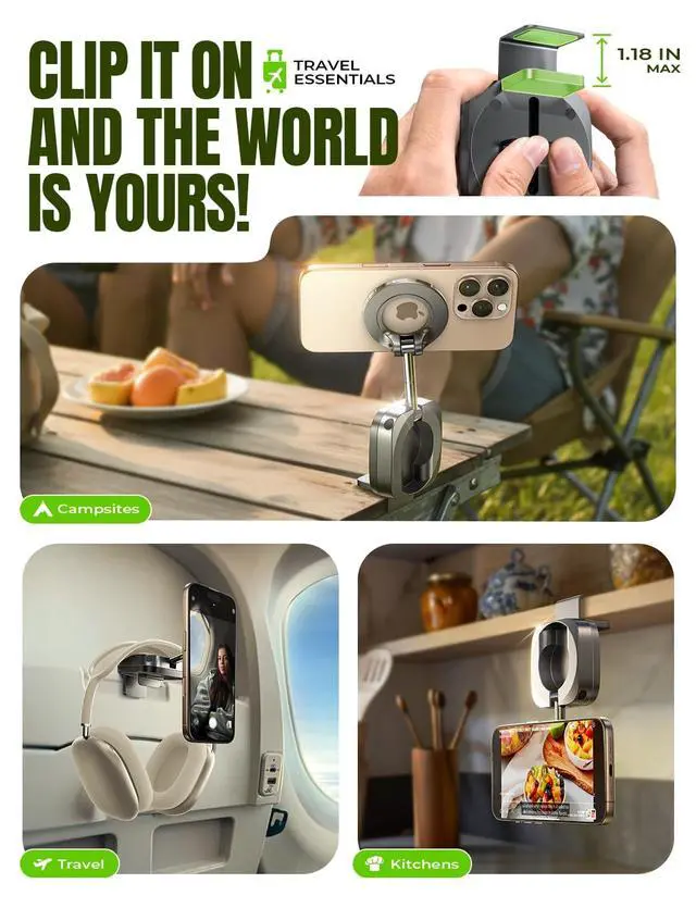 Alt view image 6 of 7 - Airplane Travel Essentials for Women Men Phone Holder for Desk MagSafe Phone Travel Size Accessories Airplane Gadgets Men Long Flight Cruise Must Haves Spring Break Essentials 2026 Easter Gifts