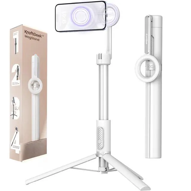 Main image of 64" Magnetic Phone Tripod for iPhone MagSafe, Reinforced Aluminum Selfie Stick Tripod Stand for Video Recording, Vlogging & Travel Content Creators