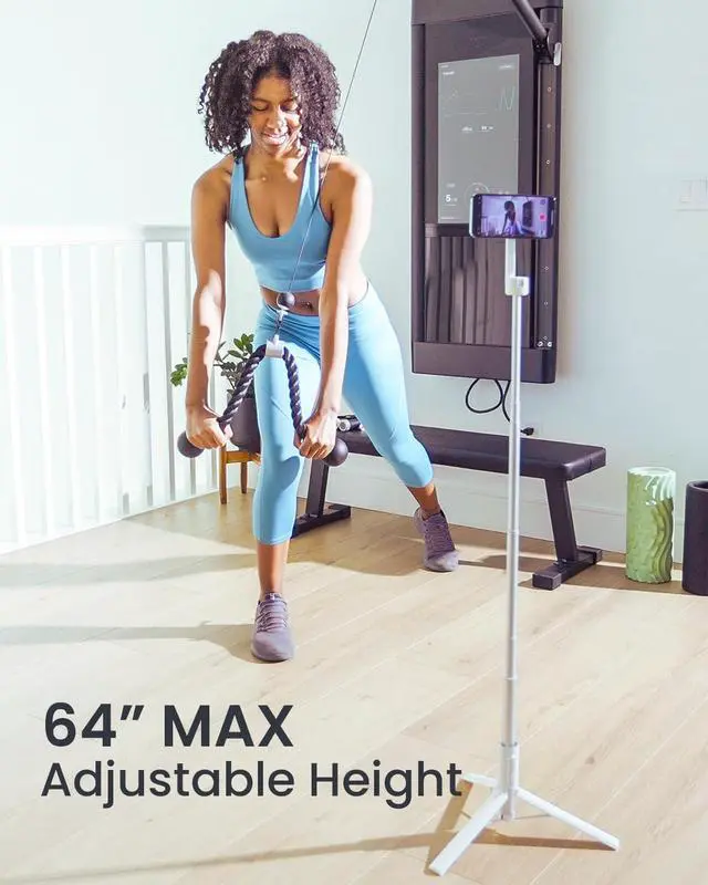 Alt view image 3 of 7 - 64" Magnetic Phone Tripod for iPhone MagSafe, Reinforced Aluminum Selfie Stick Tripod Stand for Video Recording, Vlogging & Travel Content Creators